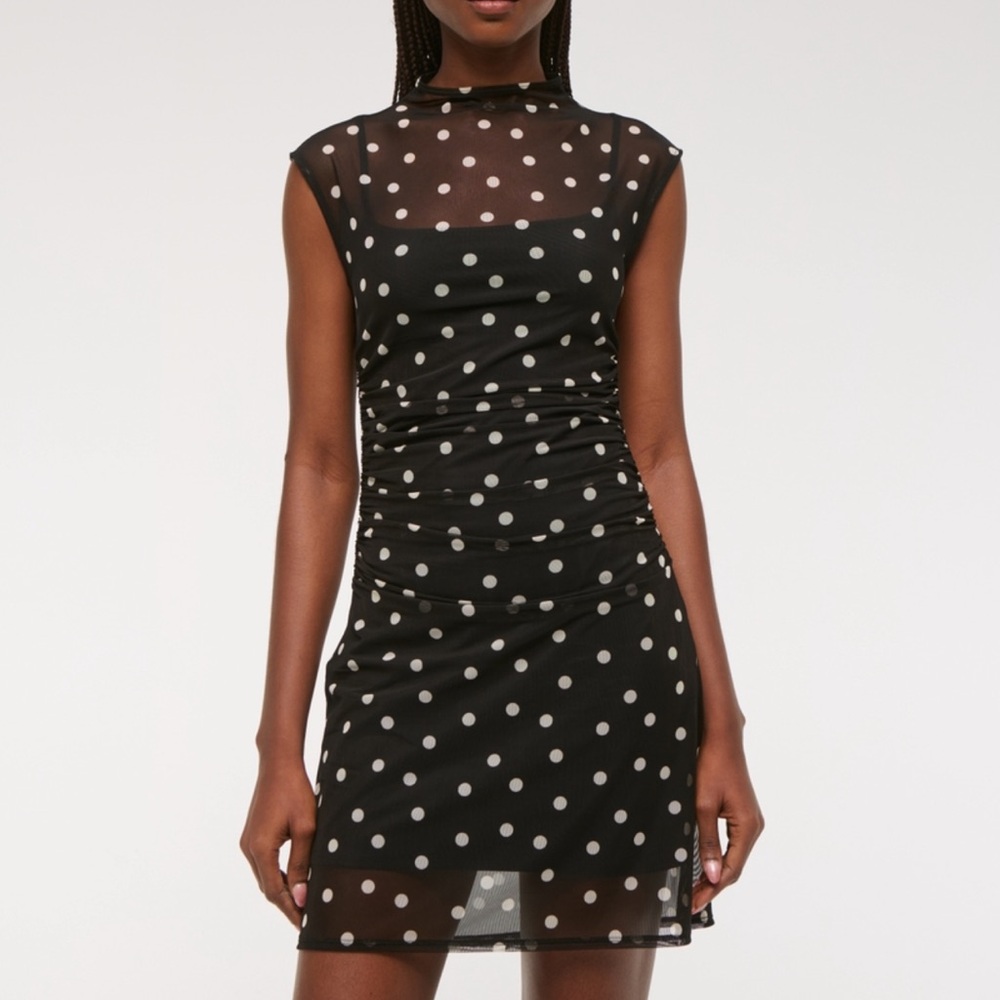 Abercrombie & Fitch Black Polka Dot Mini Dress